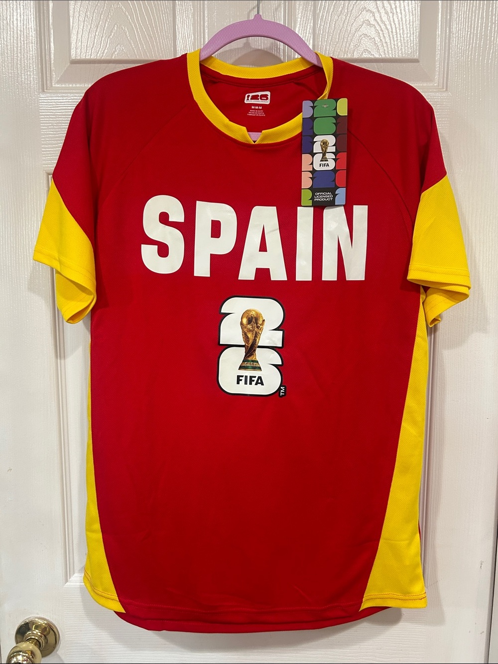 Men's Spain Soccer Jersey in Red and Yellow - FIFA Graphic